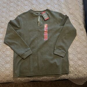 Mans Green Henley Shirt- NEW